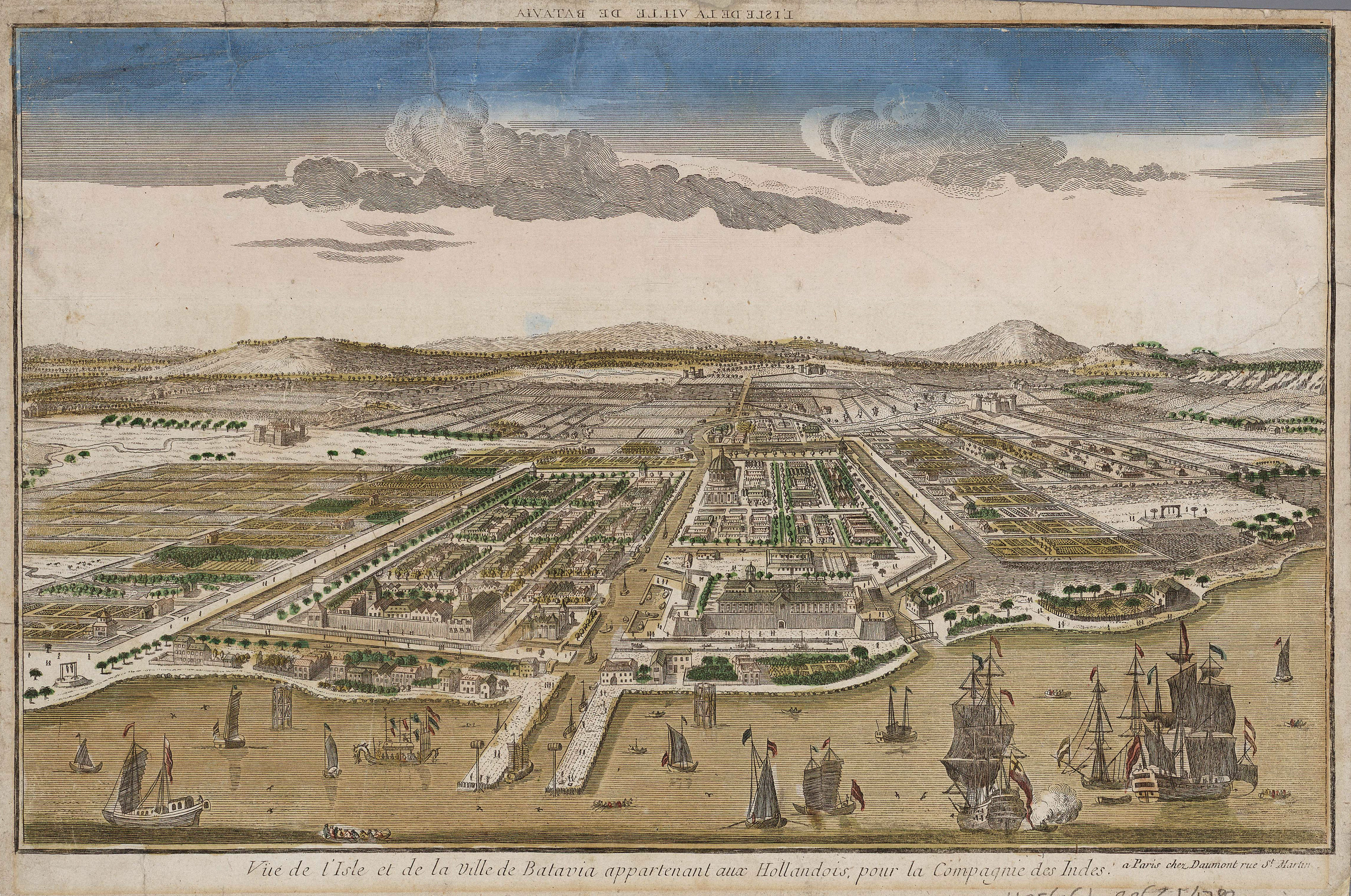 Image of Batavia, capital of the Dutch East Indies in what is now North Jakarta, circa 1780.